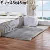 Luxury Rectangle Square Soft Artificial Wool Sheepskin Fluffy Rug Fur Carpet, Size: 45x45cm (Gray)