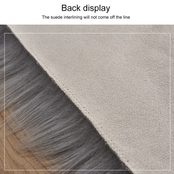 Luxury Rectangle Square Soft Artificial Wool Sheepskin Fluffy Rug Fur Carpet, Size: 45x45cm (Gray) - Image 2