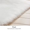 Luxury Rectangle Square Soft Artificial Wool Sheepskin Fluffy Rug Fur Carpet, Size: 45x45cm (Gray) - Image 4