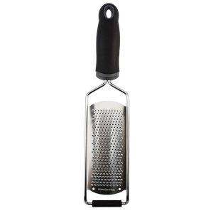 Cheese Grater Stainless Steel Blade Cheese Slicer Lemon Grater Chocolate Scraping Planer with Protective Cover (Black)
