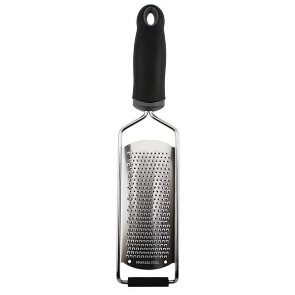 Cheese Grater Stainless Steel Blade Cheese Slicer Lemon Grater Chocolate Scraping Planer with Protective Cover (Black)