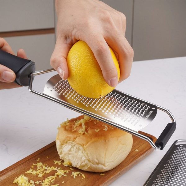 Cheese Grater Stainless Steel Blade Cheese Slicer Lemon Grater Chocolate Scraping Planer with Protective Cover (Black) - Image 6
