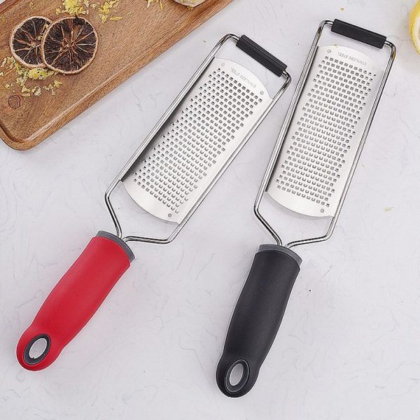 Cheese Grater Stainless Steel Blade Cheese Slicer Lemon Grater Chocolate Scraping Planer with Protective Cover (Black) - Image 7