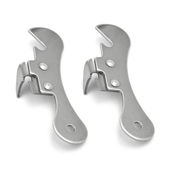 2 PCS Stainless Steel Bottle Opener Can Opener Multifunctional Kitchen Tool (Stainless Steel Color)