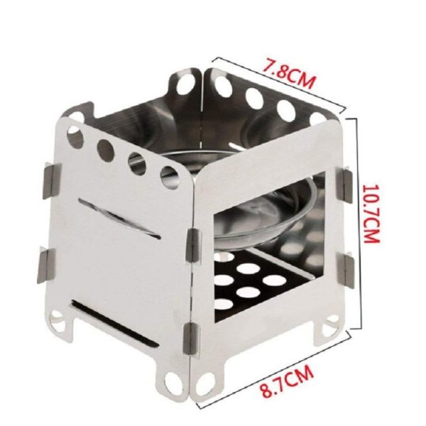Camping Wood Stove Ultralight Folding Pocket Stove Outdoor Backpacking Cooking Wood Burning Stove Aluminum-Titanium - Image 6