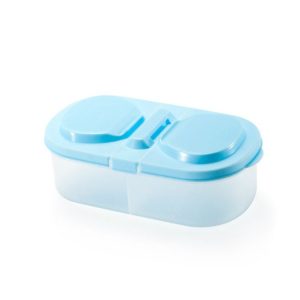 Lunch Box Food Container Plastic Portable Camping Picnic Folding Fruit Container Fridge Microwave Storage Box (Blue)