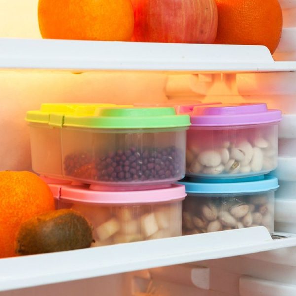 Lunch Box Food Container Plastic Portable Camping Picnic Folding Fruit Container Fridge Microwave Storage Box (Blue) - Image 5