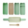 900ml 3 Layers Bento Box Lunch Box Food Container Wheat Straw Material Microwavable Dinnerware Lunchbox (Green) - Image 3