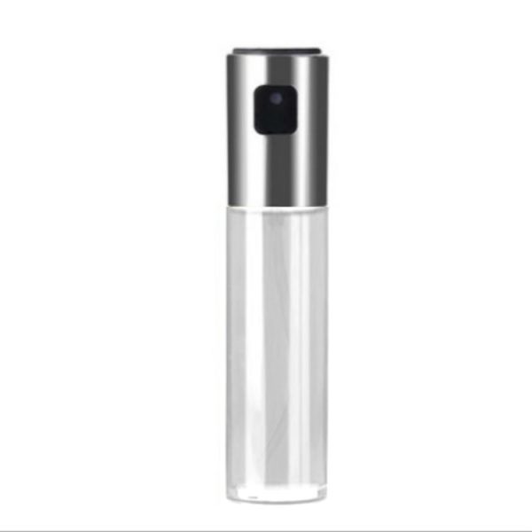 Plastic Glass Olive Pump Spray Bottle Oil Sauce Vinegar Bottle Oil Dispenser (Silver)
