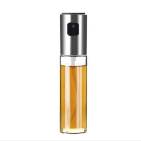 Plastic Glass Olive Pump Spray Bottle Oil Sauce Vinegar Bottle Oil Dispenser (Silver) - Image 2