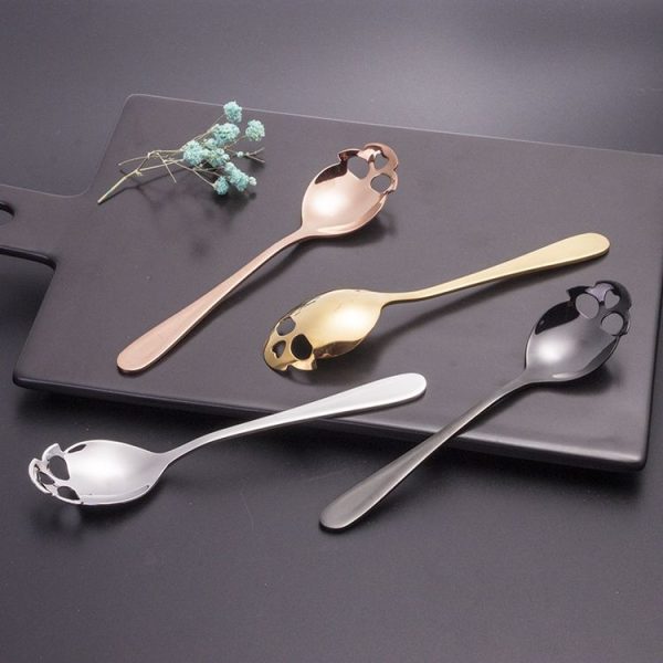 2 PCS Stainless Skull Shape Ice Cream Tea Spoons Kitchen Tools Food Drade Tea Coffee Milk Spoon Natural - Image 10
