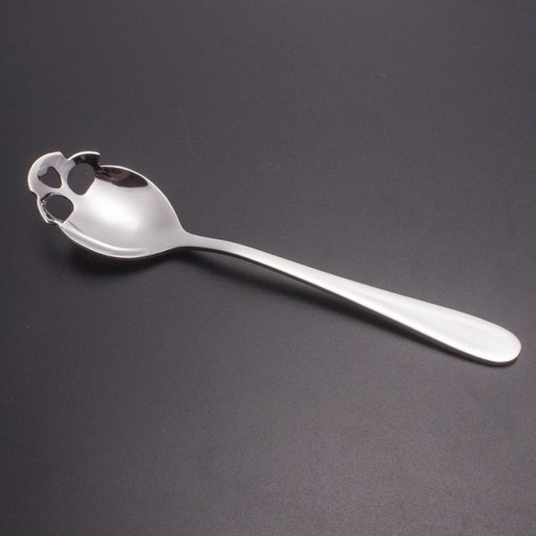 2 PCS Stainless Skull Shape Ice Cream Tea Spoons Kitchen Tools Food Drade Tea Coffee Milk Spoon Natural - Image 2