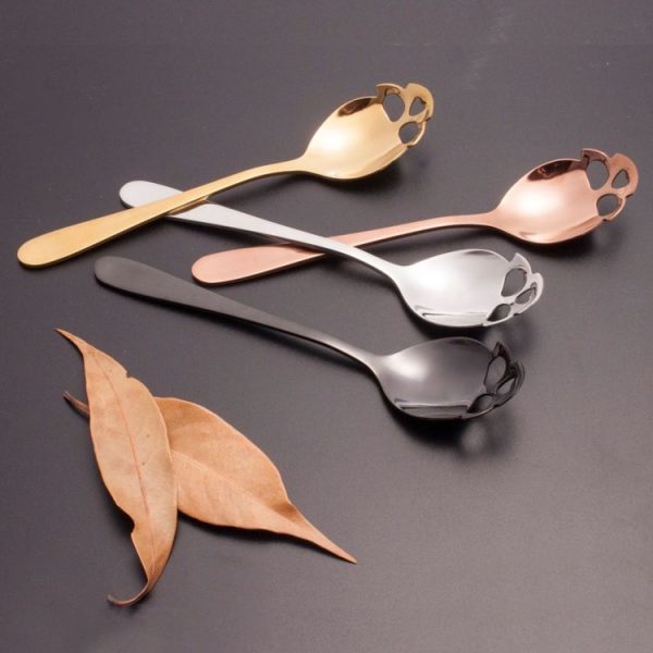 2 PCS Stainless Skull Shape Ice Cream Tea Spoons Kitchen Tools Food Drade Tea Coffee Milk Spoon Natural - Image 7