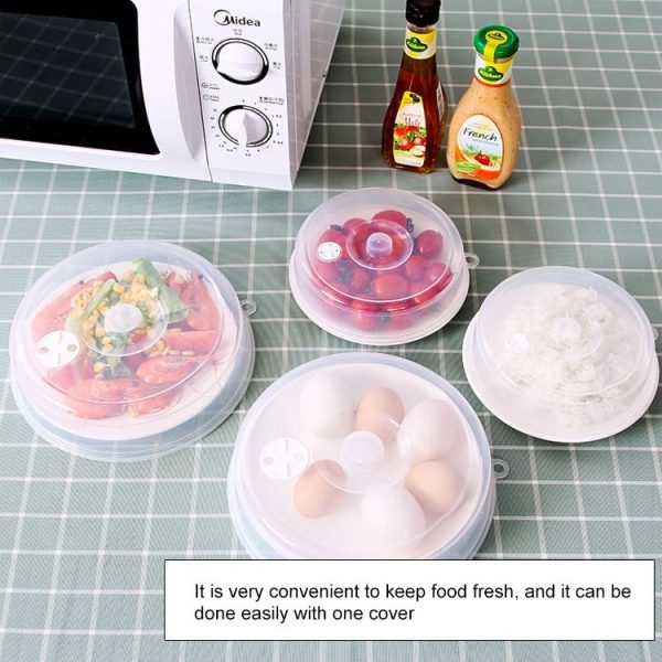 Kitchen Transparent Refrigerator Fresh-keeping Sealed Lid Microwave Oven Heating Lid Stackable Fresh Bowl Lid, Size: Large - Image 8