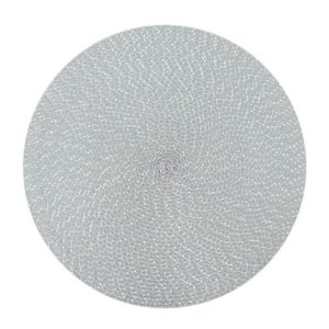 2 PCS PP Round Oval Woven Placemat, Size: Diameter 18cm (Gray)