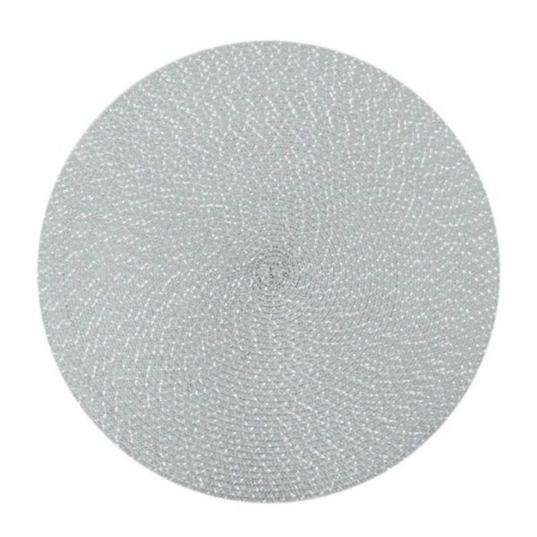 2 PCS PP Round Oval Woven Placemat, Size: Diameter 18cm (Gray) - Image 2
