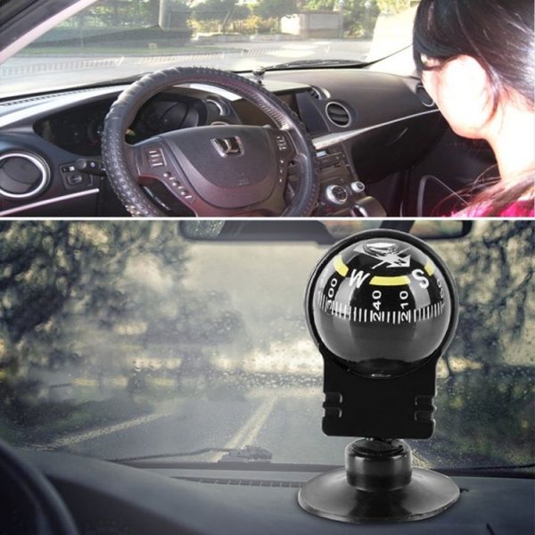 Pocket Ball Compass Instrument Navigation Compass Outdoor Hiking Car Black Compass - Image 5