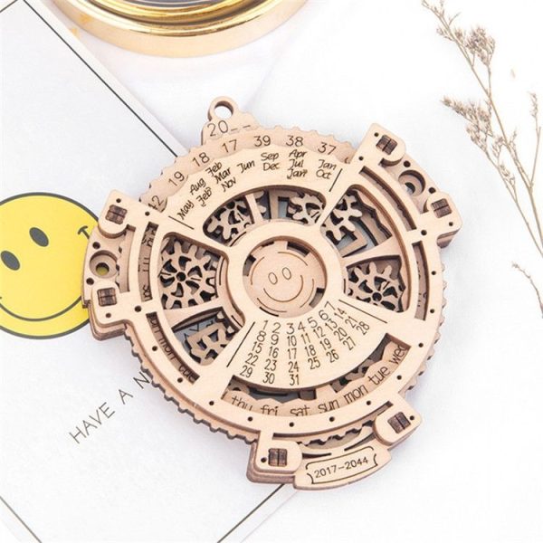 Children Wooden Mechanical Gear Perpetual Calendar 3D Puzzle Model DIY Assembled Toys - Image 2
