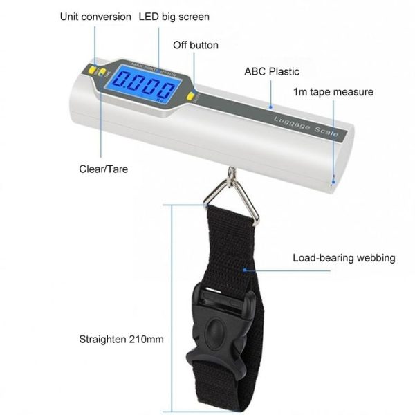 50kg x 10g Portable Electronic LCD Digital Hanging Luggage Scale - Image 4