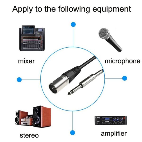 6.35mm Caron Male To XLR 2pin Balance Microphone Audio Cable Mixer Line, Size: 1.5m - Image 6