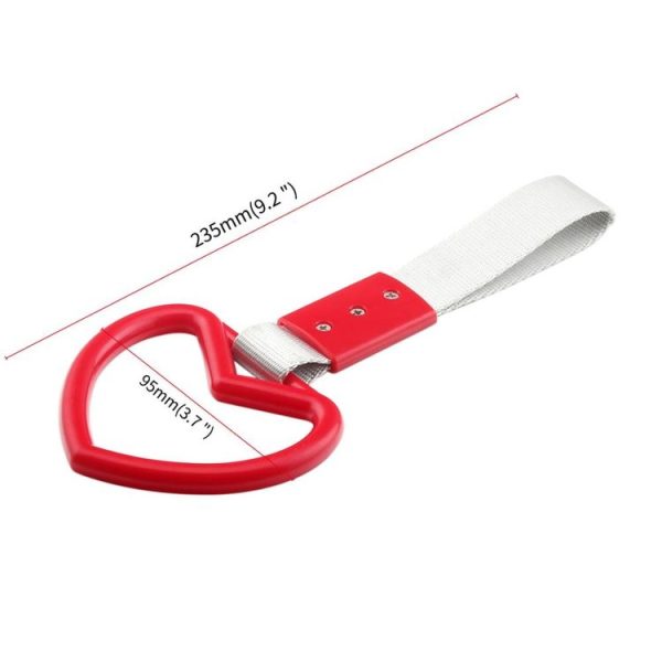 JDM Car Static Belt Decorative Warning Hanging Ring Rear Bumper Warning Ring Car Safety Hand Ring (Heart-Shaped Blue) - Image 5