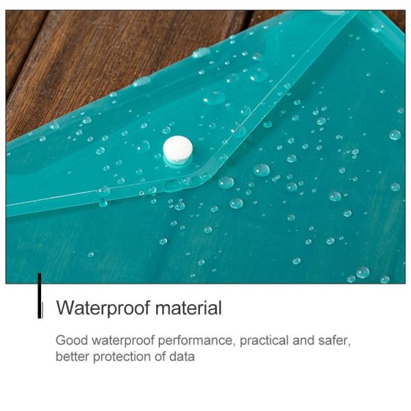 12 PCS A4 Clear Document Bag Paper File Folder Stationery School Office PP Case (Green) - Image 5