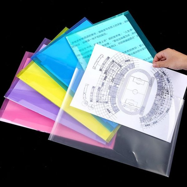 12 PCS A4 Clear Document Bag Paper File Folder Stationery School Office PP Case (Green) - Image 7