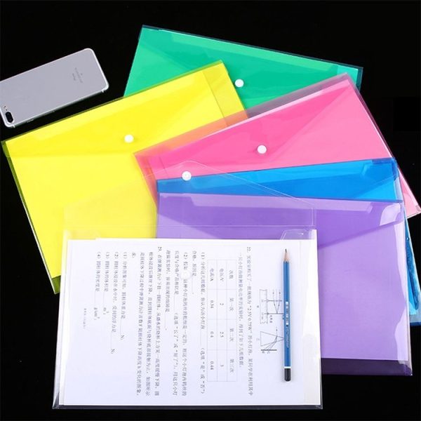 12 PCS A4 Clear Document Bag Paper File Folder Stationery School Office PP Case (Green) - Image 8