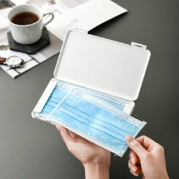 Mask Storage Box Dustproof Moistureproof Portable Band-aid Bill Temporary Storage Holder (Ivory White) - Image 3