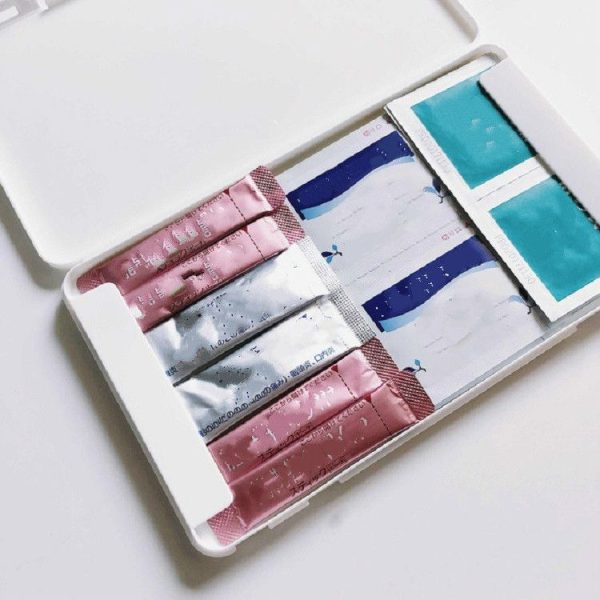 Mask Storage Box Dustproof Moistureproof Portable Band-aid Bill Temporary Storage Holder (Ivory White) - Image 8