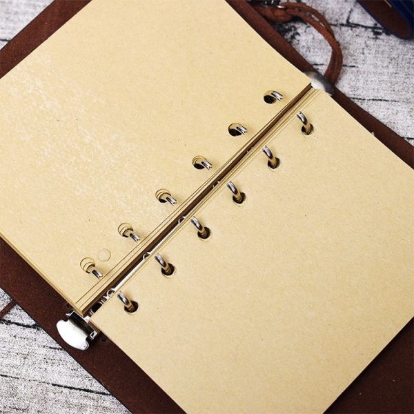Spiral Notebook Diary Notepad Vintage Pirate Anchors PU Leather Stationery Gift Traveler Journal, Paper Size: S (brown) - Image 5