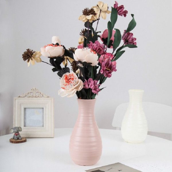Modern Simple Plastic Flower Vase Creative Desktop Decoration Ornaments (Pink) - Image 4