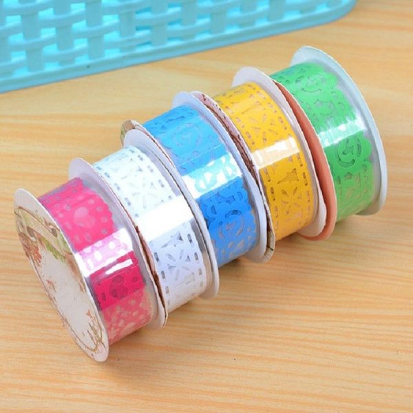 3 PCS Lace Sticky Paper Adhesive Tape Sticker Scrapbooking Decoration Color Random Delivery - Image 2