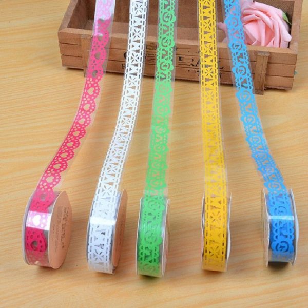 3 PCS Lace Sticky Paper Adhesive Tape Sticker Scrapbooking Decoration Color Random Delivery - Image 3