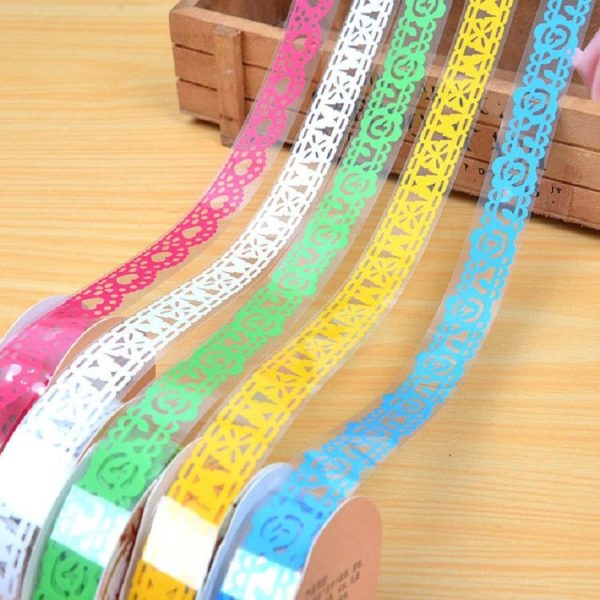 3 PCS Lace Sticky Paper Adhesive Tape Sticker Scrapbooking Decoration Color Random Delivery - Image 4