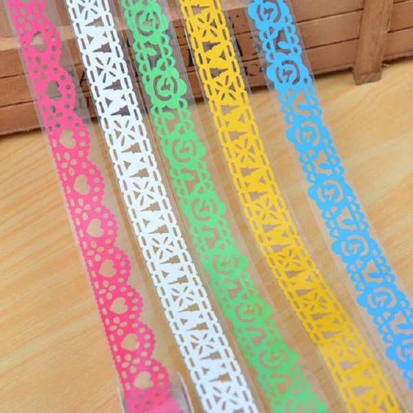 3 PCS Lace Sticky Paper Adhesive Tape Sticker Scrapbooking Decoration Color Random Delivery - Image 5