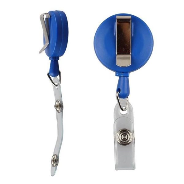 2 PCS ID Easy-to-pull Buckle Smiling Face Holder Name Tag Card Key Badge Retractable Holder Belt Clips (Gray) - Image 3