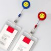 2 PCS ID Easy-to-pull Buckle Smiling Face Holder Name Tag Card Key Badge Retractable Holder Belt Clips (Gray) - Image 6