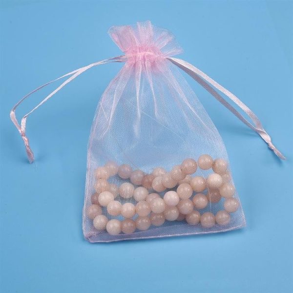100 PCS Gift Bags Jewelry Organza Bag Wedding Birthday Party Drawable Pouches, Gift Bag Size: 7X9cm (Wine Red) - Image 3