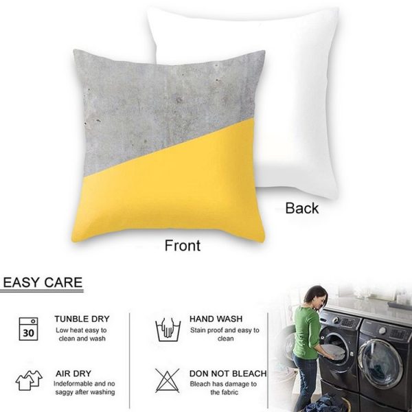 2 PCS 45x45cm Yellow Striped Pillowcase Geometric Throw Cushion Pillow Cover Printing Cushion Pillow Case Bedroom Office (17) - Image 3