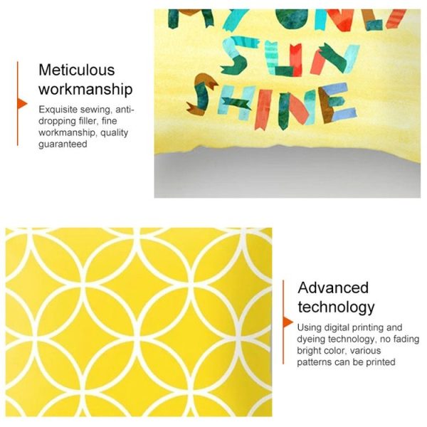 2 PCS 45x45cm Yellow Striped Pillowcase Geometric Throw Cushion Pillow Cover Printing Cushion Pillow Case Bedroom Office (17) - Image 4