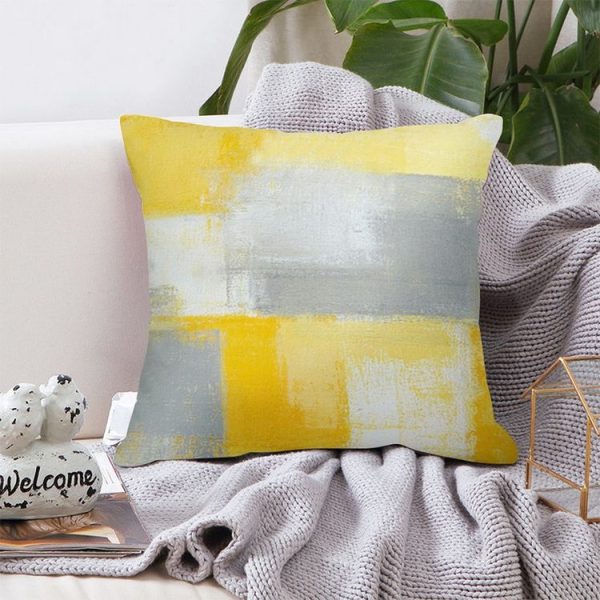 2 PCS 45x45cm Yellow Striped Pillowcase Geometric Throw Cushion Pillow Cover Printing Cushion Pillow Case Bedroom Office (17) - Image 6
