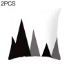 2 PCS Black and White Simple and Modern Geometric Abstract Decorative Pillowcases Polyester Throw Pillow Case (10)