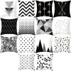 2 PCS Black and White Simple and Modern Geometric Abstract Decorative Pillowcases Polyester Throw Pillow Case (10) - Image 2