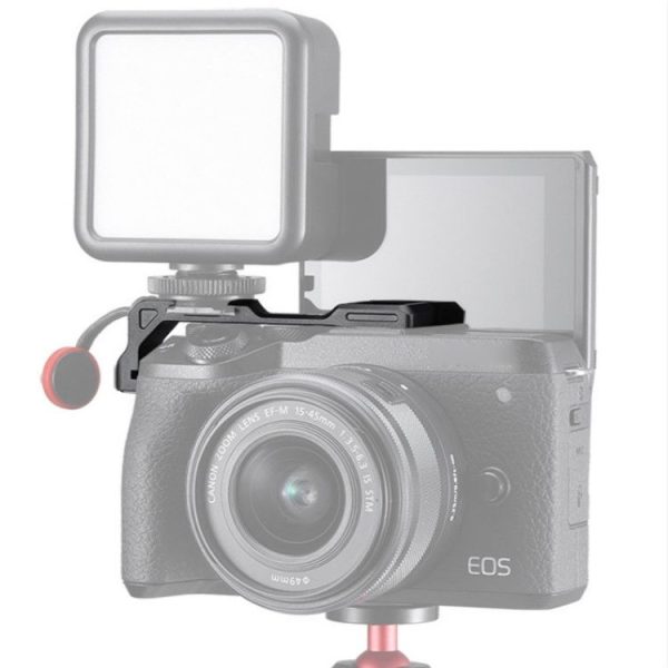 UURig R038 Double Hot Shoe Extension Fill Light Microphone Bracket for Canon EOS M6 Mark II - Image 7