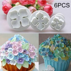 2 Set Silicone Hydrangea Fondant Cake Decorating Flower Blossom Mold (3 PCS Hydrangea)