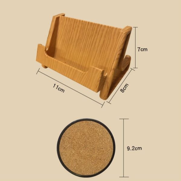 Home Daily Wood Round Cork Coaster, Specification: 6 Coasters - Image 4