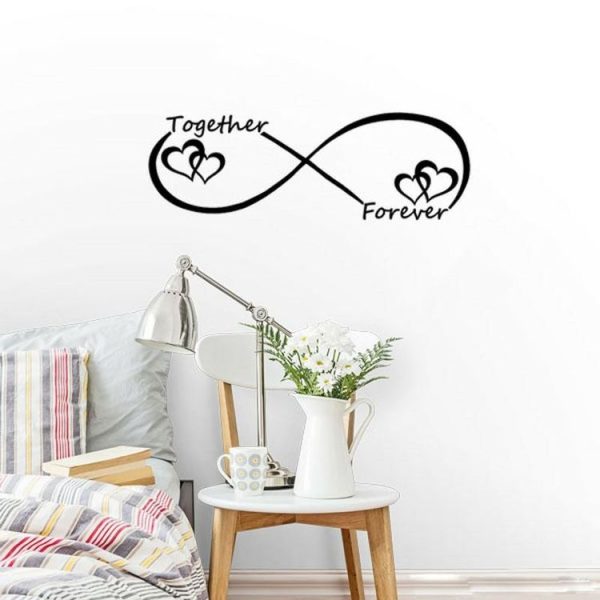 Together Forever English Letter Bedroom Carved Wall Sticker - Image 2