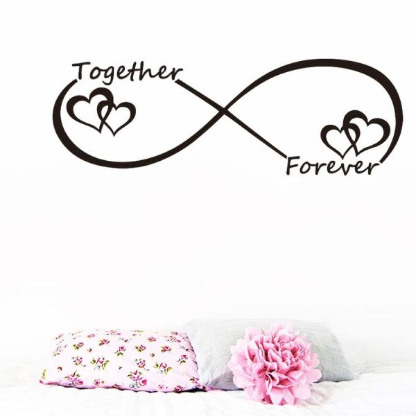 Together Forever English Letter Bedroom Carved Wall Sticker - Image 3