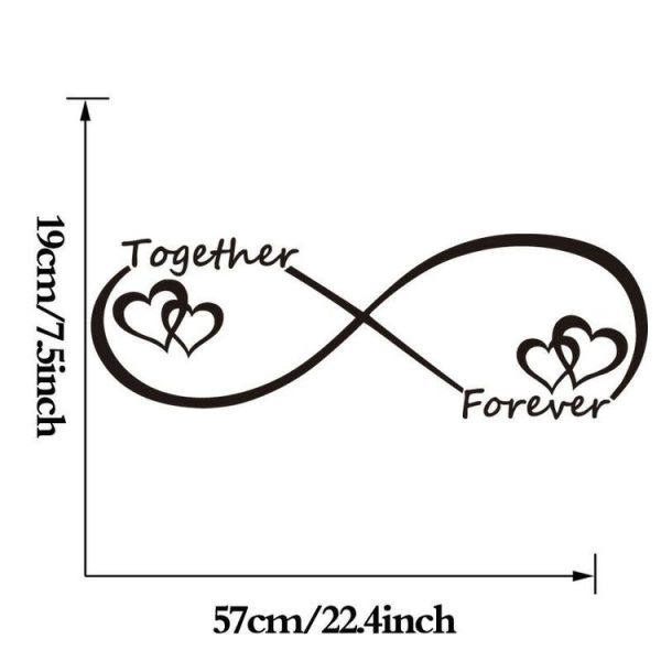 Together Forever English Letter Bedroom Carved Wall Sticker - Image 4